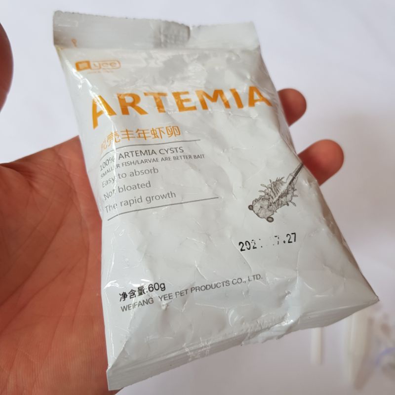Artemia sấy khô hộp 150ml (80g) - Artimia sinh khối  thức ăn tươi cho cá cảnh -tặng kèm ống cho ăn nhỏ giọt
