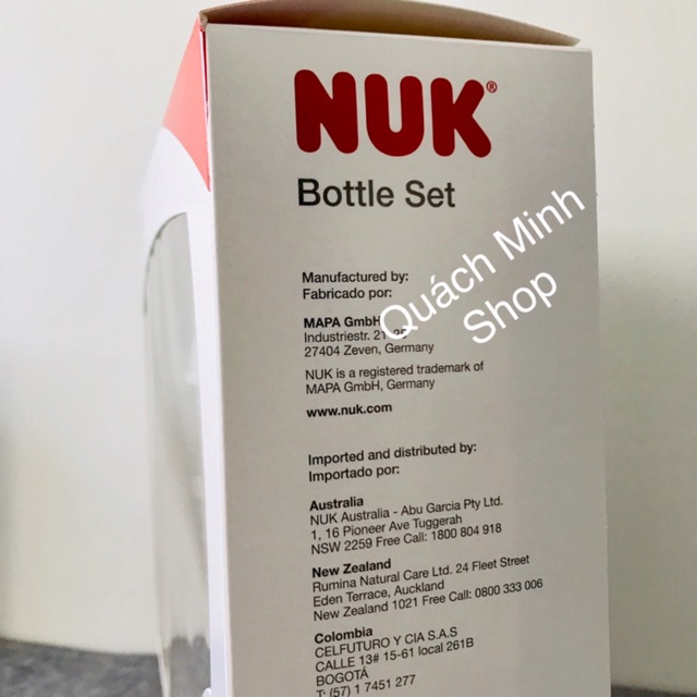 Combo Bình NUK 300ml kèm núm size M- Hàng chuẩn ĐỨC