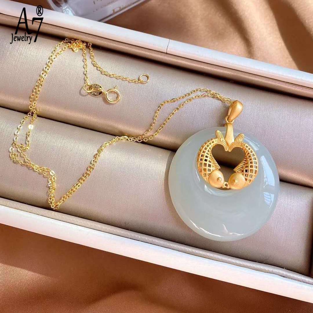 Vòng cổ Mặt Hình Nhẫn Mạ Vàng Bạc S925 18K Chống Thấm Nước Phong Cách Cổ Điển
