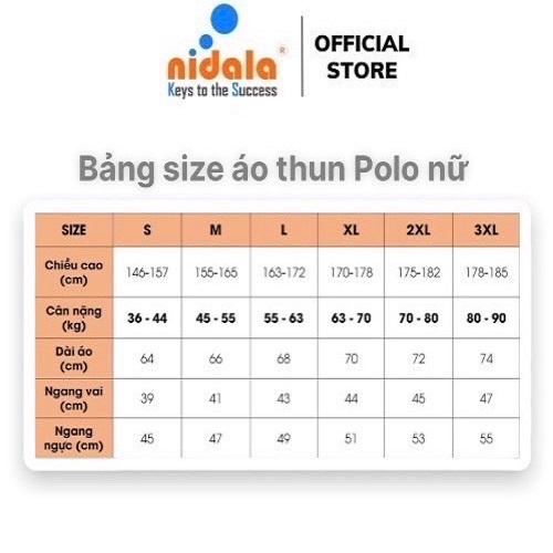 Áo thun Polo Nữ có cổ NIDALA chất liệu Poly Thái thanh lịch chuẩn đẹp, màu cam