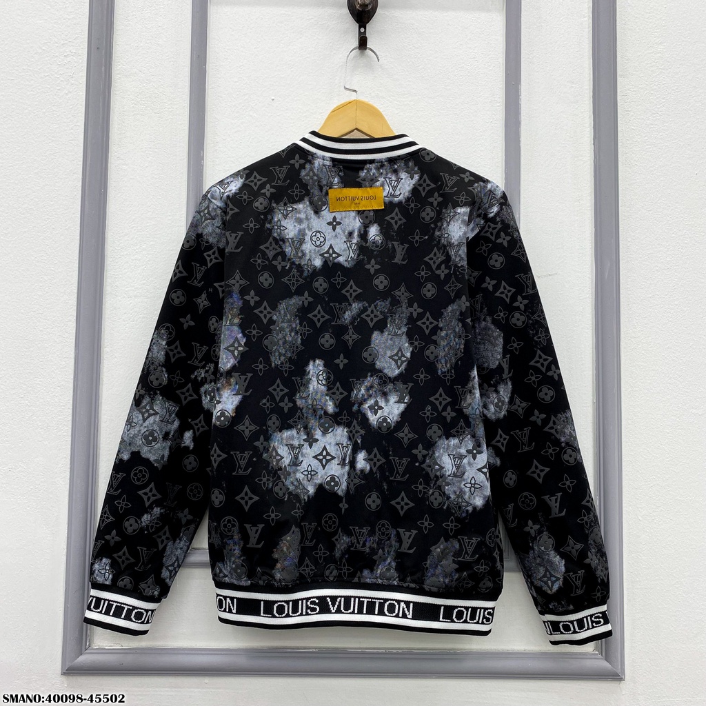 Áo Khoác Bomber Nam Lv Họa Tiết In Nổi Cực Chất . Áo Khoác Bomber Lv Chất Vải Dạ Cao Cấp Dành Cho Nam - MINH TÂY STORE