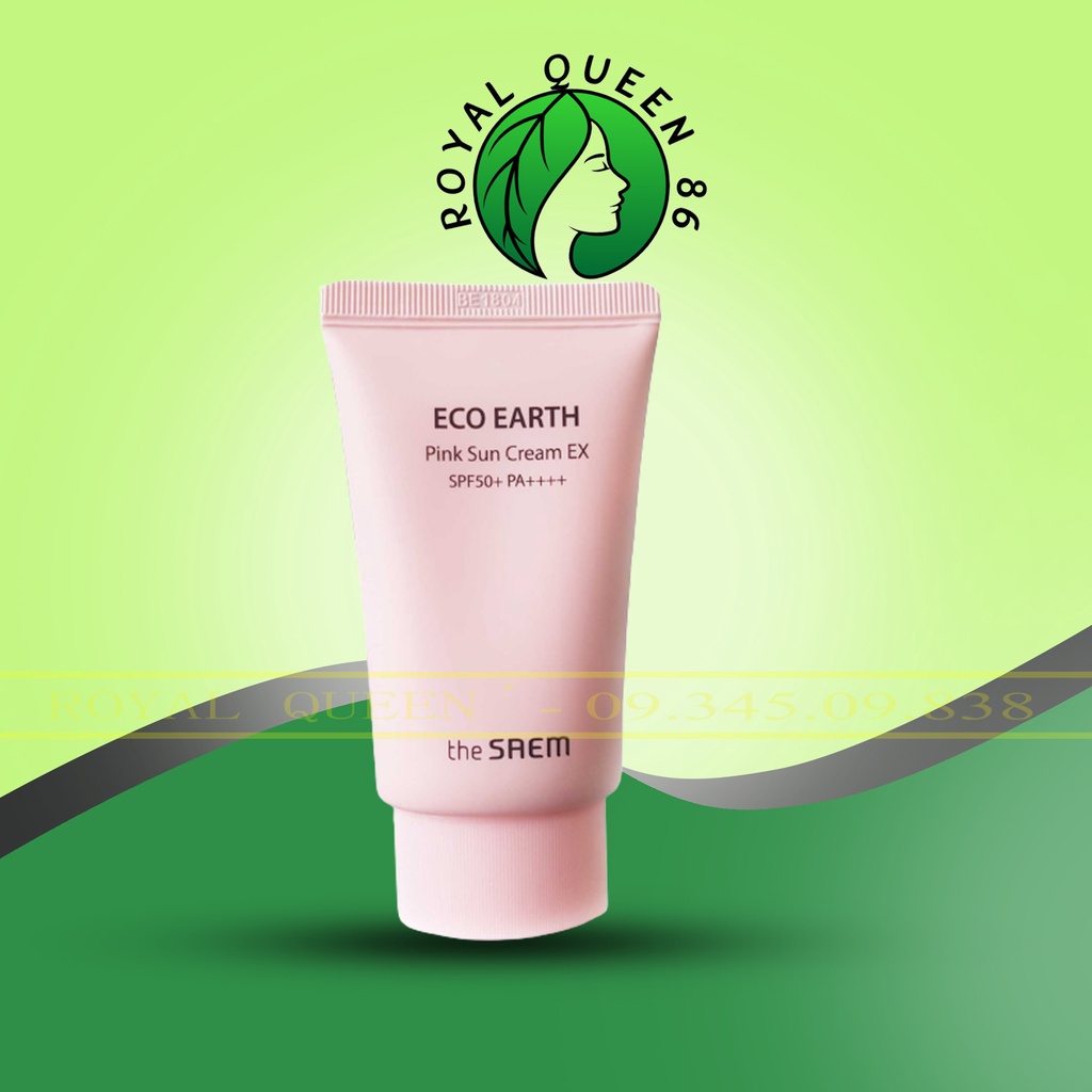 Kem chống nắng  The Saem eco earth oower pink sun cream SPF50  PA++++ 50ml