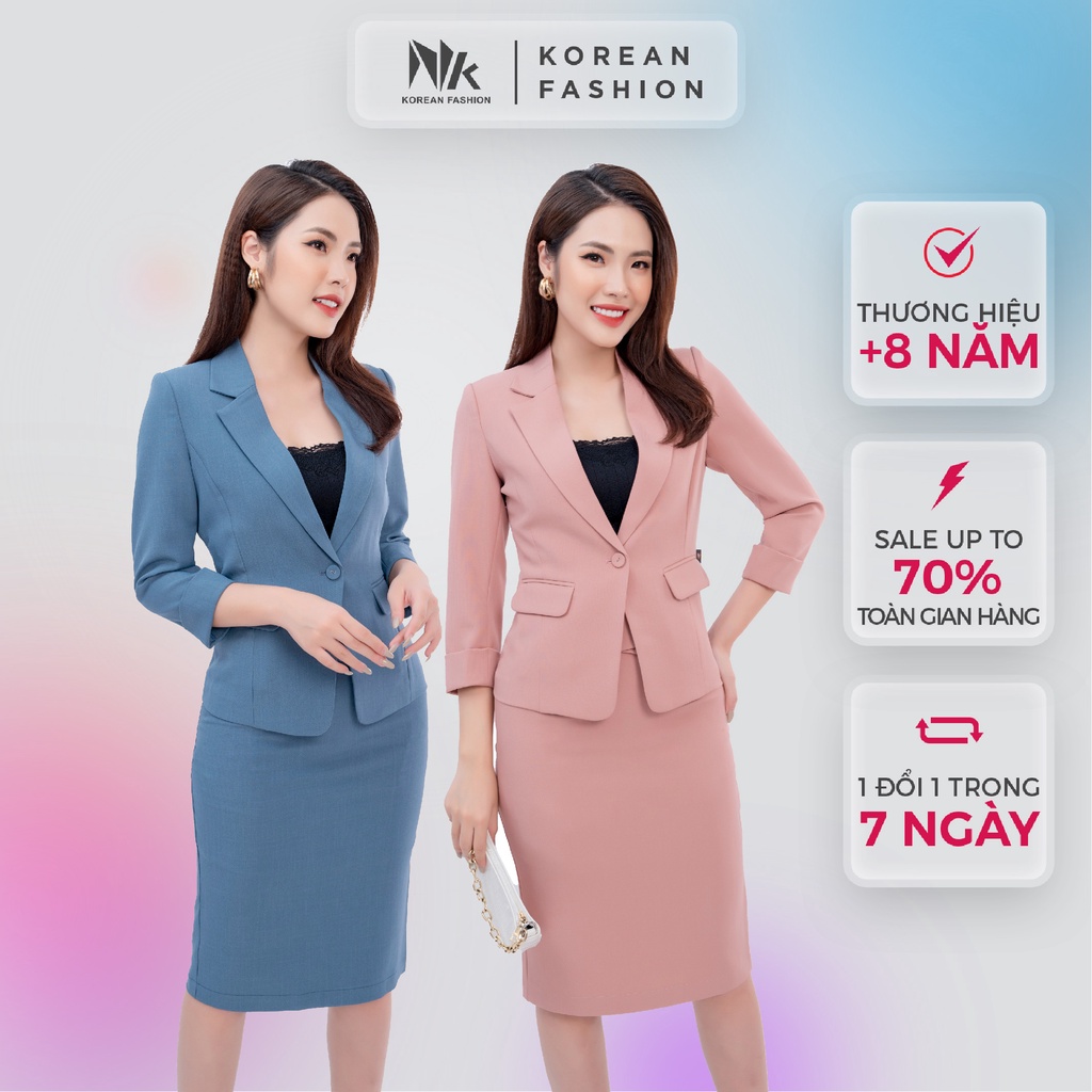Bộ Vest Nữ Công Sở NK Fashion Chân Bút Chì, Thiết Kế Eo Vạt Chéo, Chất Vải Cao Cấp NKFBD2108007