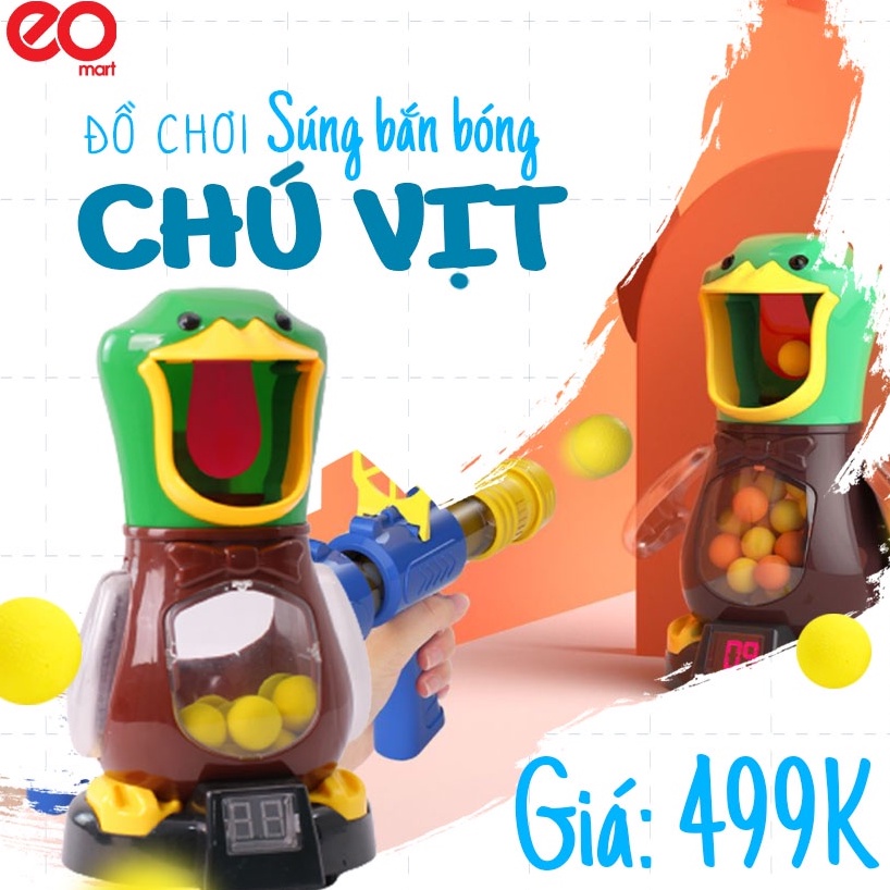 ️️ [ VỊT ĂN BÓNG ] ️ Bộ đồ chơi súng bắn vịt Eomart với 2 súng cho trẻ thỏa sức vận động chơi đùa