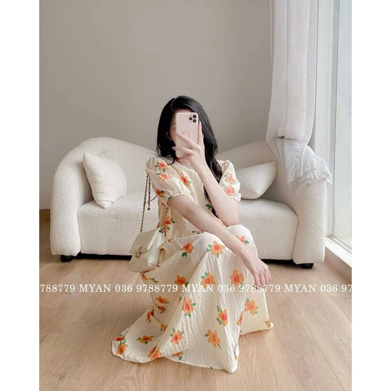 Đầm Bầu Váy Bầu Mùa Hè Hoa Nhí Thiết Kế Xinh Xắn