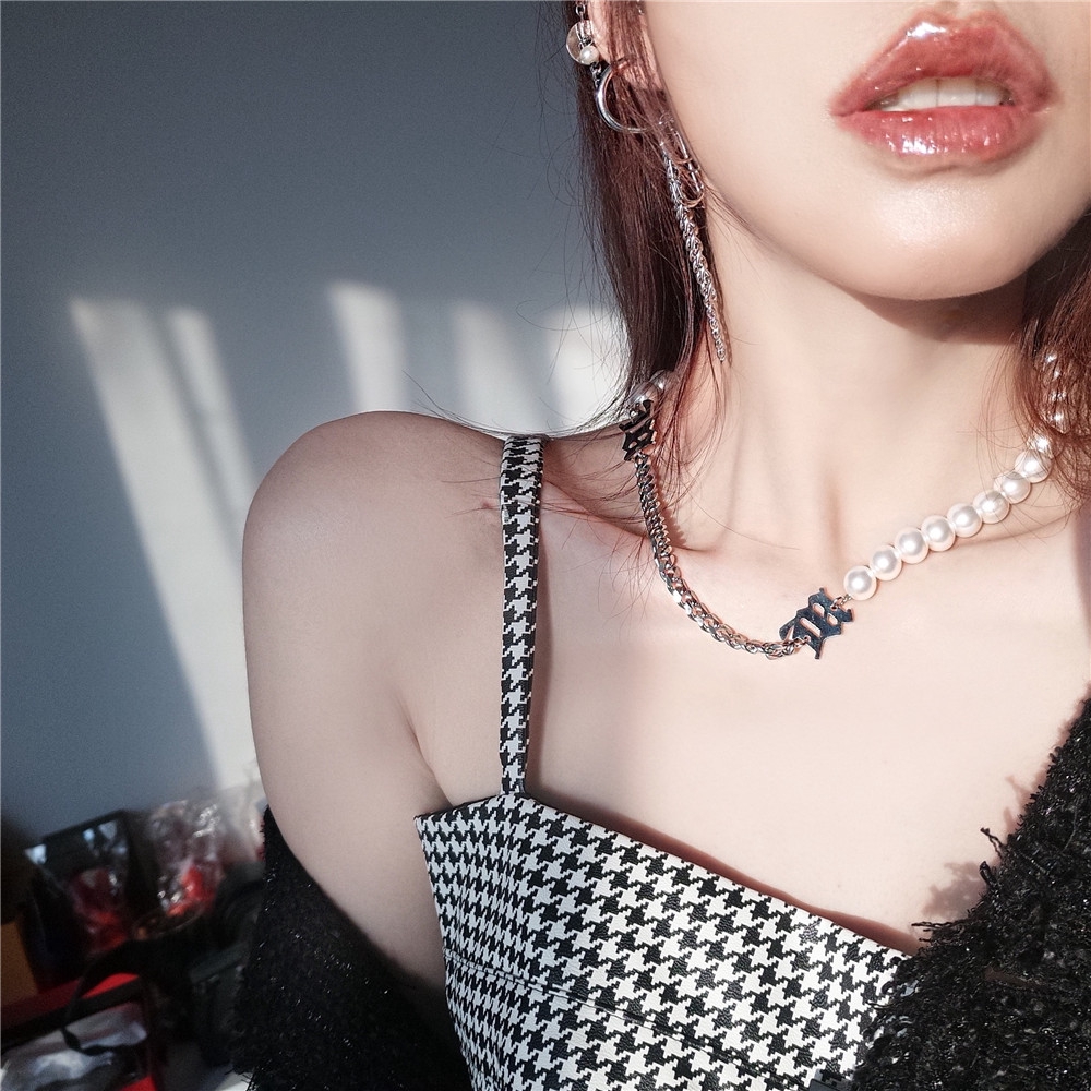 Vòng tay/ dây chuyền hợp kim đính ngọc trai nhân tạo sang trọng