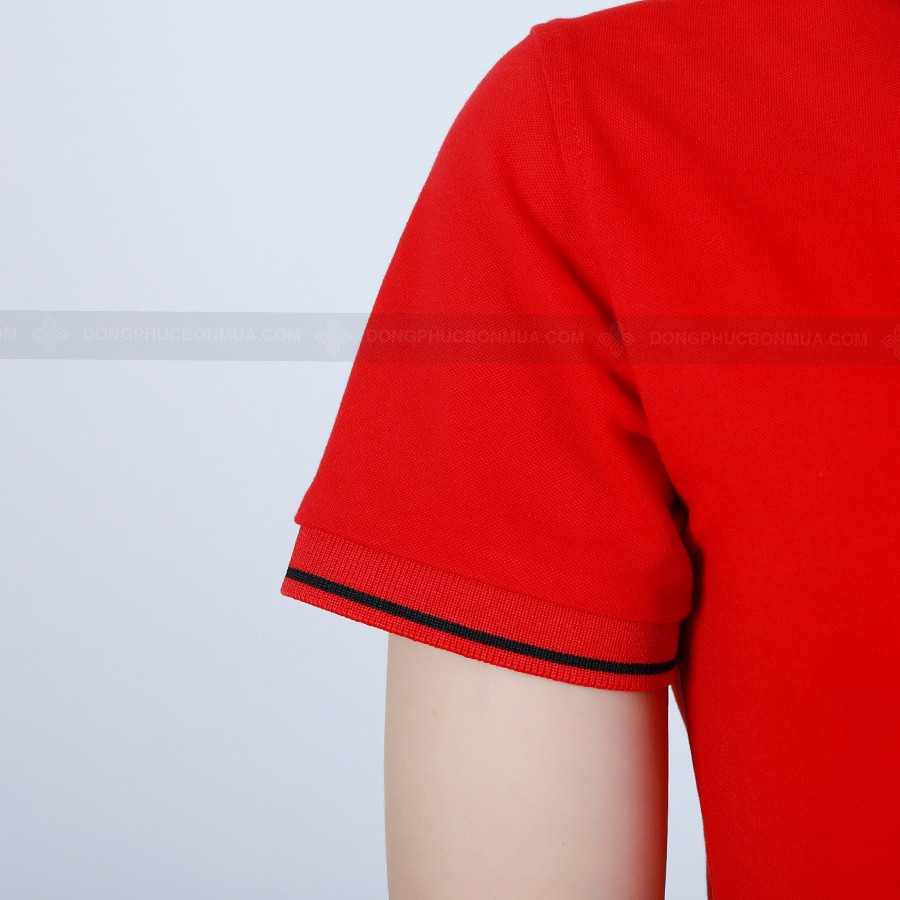 [ Giá Gốc ] Áo Thun PoLo Đồng Phục Đỏ Phối Cổ Caro Đen Đỏ Thời Trang Bao Đẹp MIỄN PHÍ IN LOGO- Đồng Phục Bốn Mùa