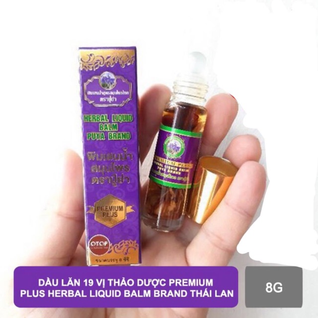 Dầu lăn 19 vị thảo dược Herbal Liquid Balm Puya Brand Premium Plus 8ml