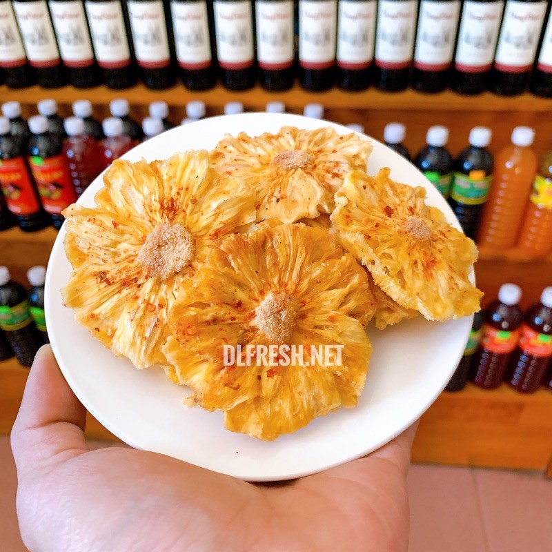 Thơm sấy muối ớt DLFresh thơm sấy dẻo chua cay 200gr
