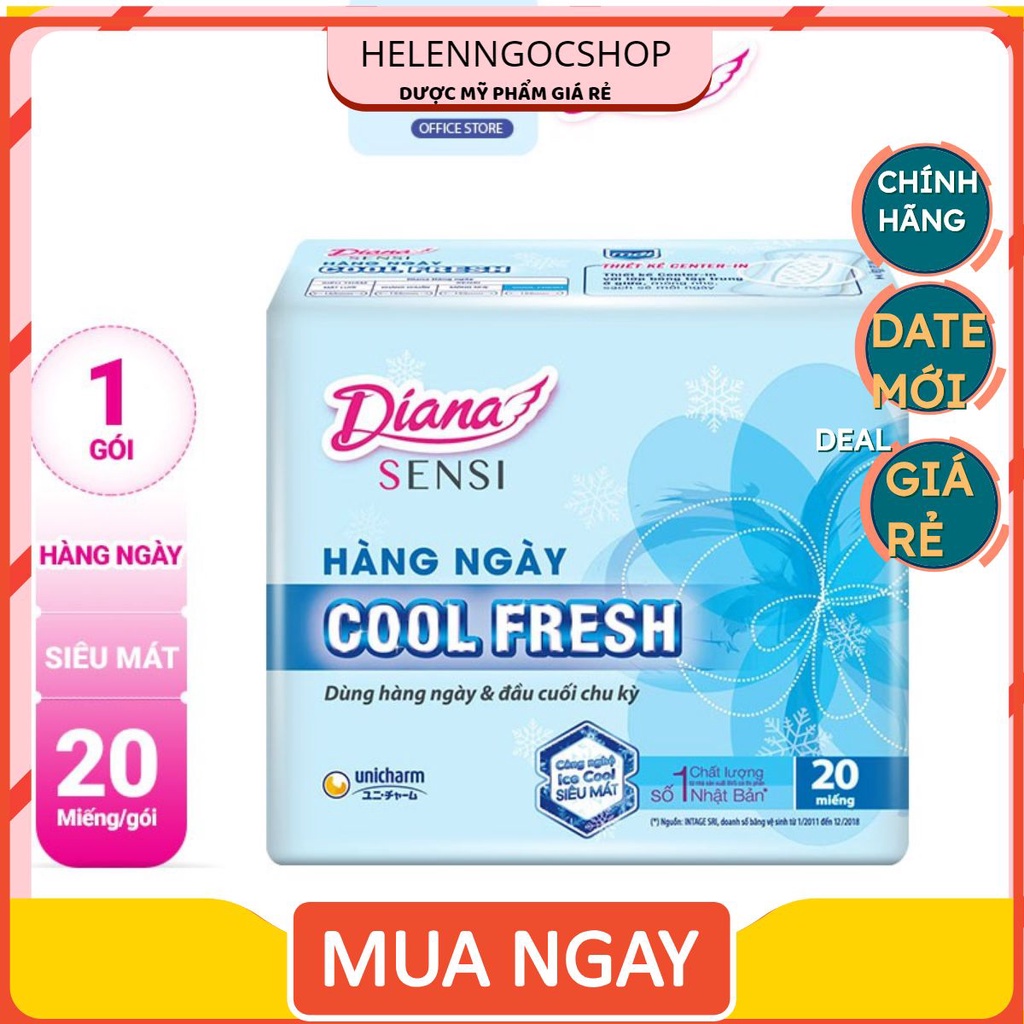 Băng vệ sinh Diana hàng ngày Sensi Cool Fresh 20 miếng/gói