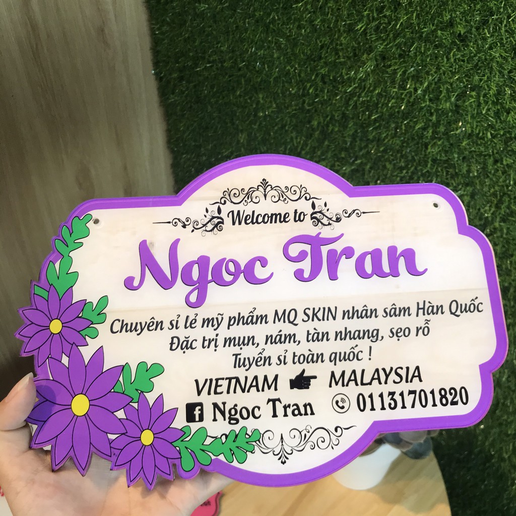 Biển hiệu chụp hình sản phẩm bán hàng in tên shop theo yêu cầu - Bảng hiệu Mica giá rẻ