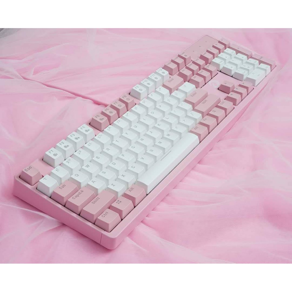 Bàn phím cơ gaming DareU EK87/ EK1280S Pink White (Pink led) BH 2 năm chính hãng