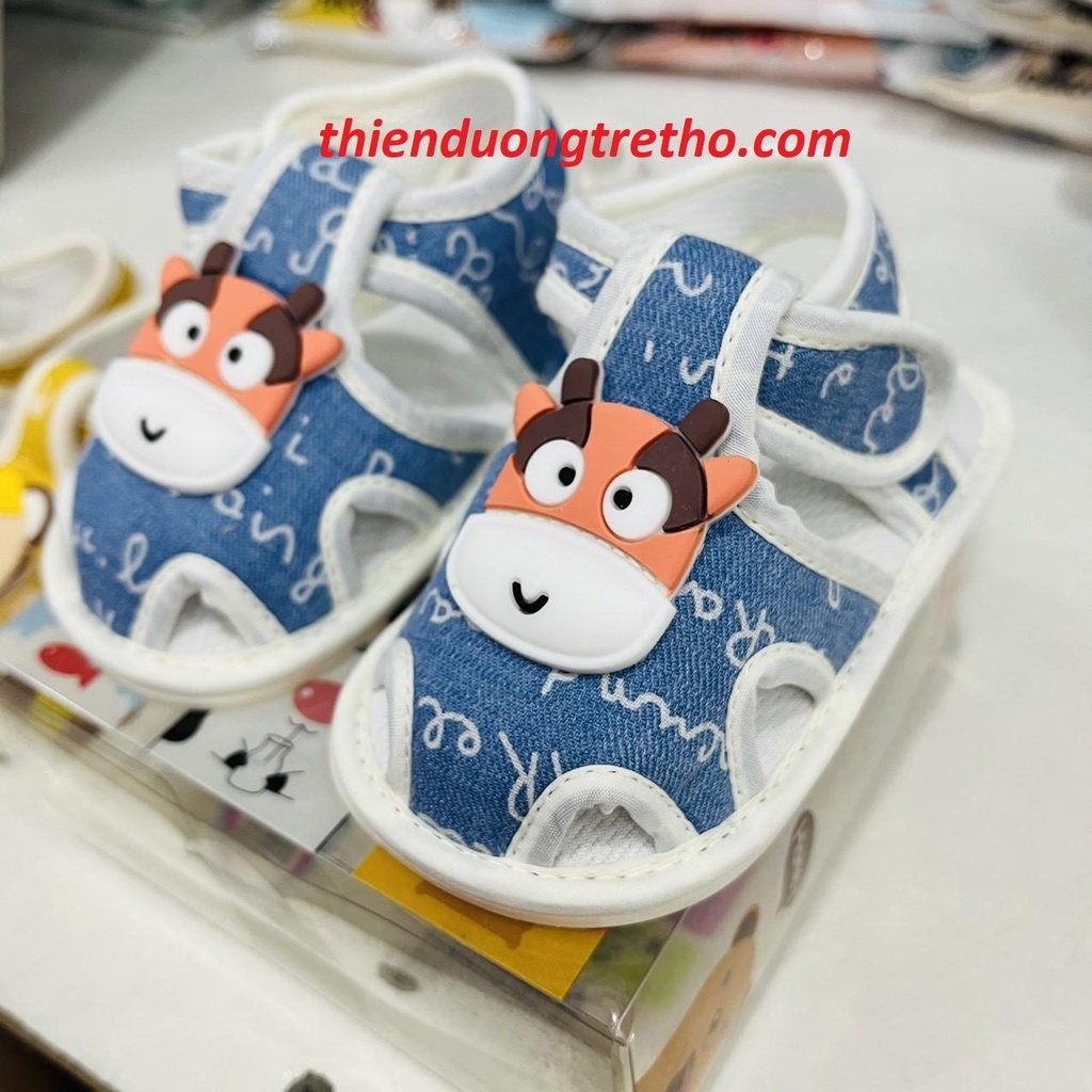 Giày tập đi đế kép, sandal tập đi đế nhựa chống trượt cho bé 0-15 Tháng