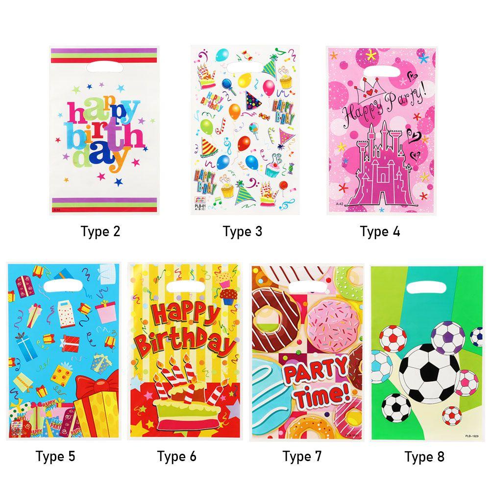 Lakamier 10PCS Plastic Candy Pockets Cartoon Balloon Printed Pattern Gift Bags Packaging