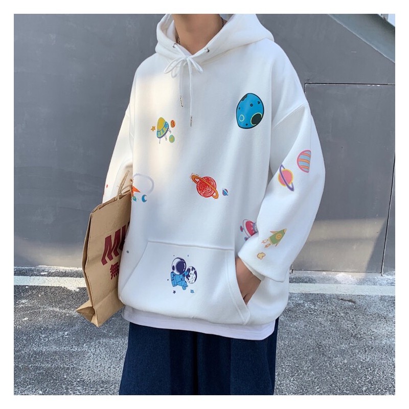 ÁO HOODIE IN PHI HÀNH GIA /ÁO NỈ BÔNG/ÁO CÓ CỔ 4 MÀU TRẮNG/ĐEN/HỒNG/XÁM XANH FROM UNISEX (NAM/NỮ)_HÌNH THẬT (TOP Store)