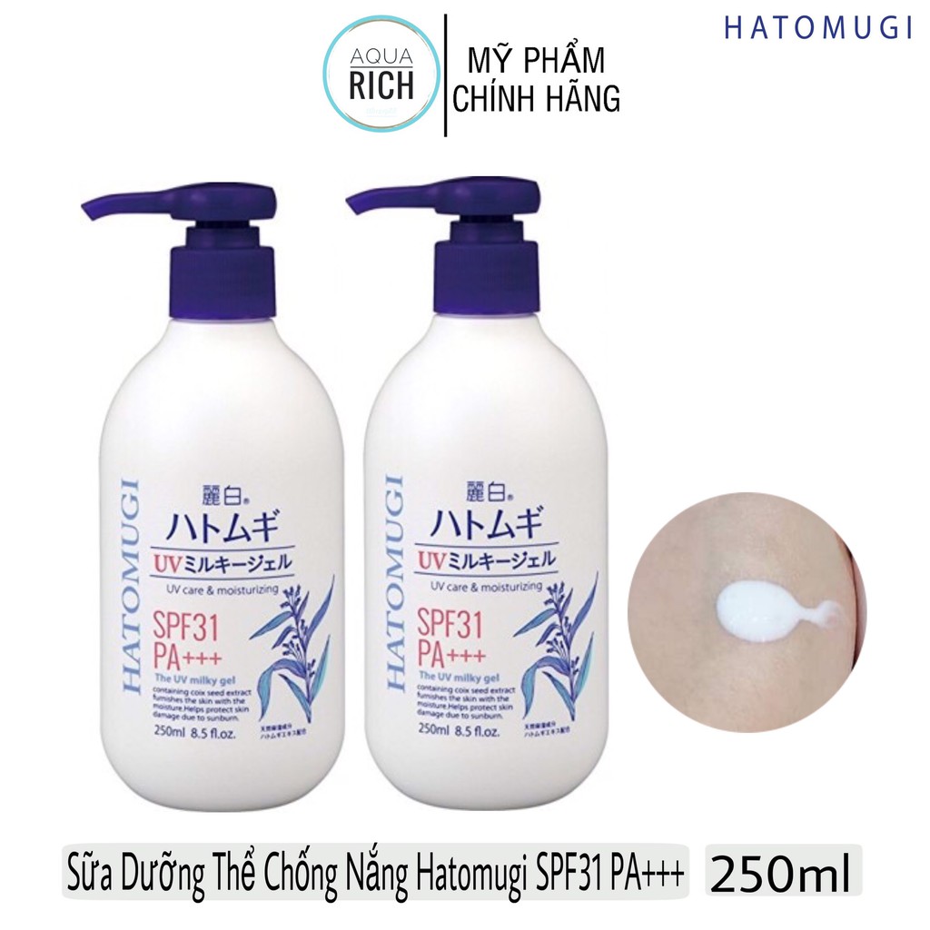 Sữa Dưỡng Thể Chống Nắng Hatomugi SPF31 PA+++ - Xịt Khoáng Hatomugi 250ml