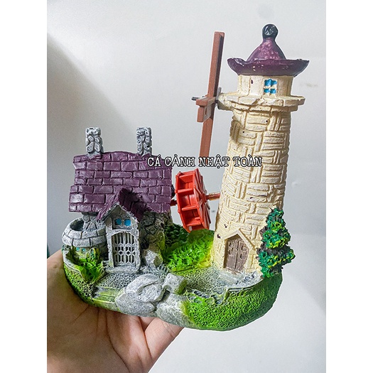 TIỂU CẢNH CÓI XOAY GIÓ TRANG TRÍ BỂ CÁ NON BỘ 13X6X18CM