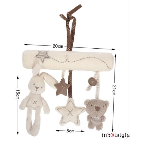 Gấu nhồi bông đồ chơi dễ thương có âm thanh tiện dụng để treo nôi cho bé