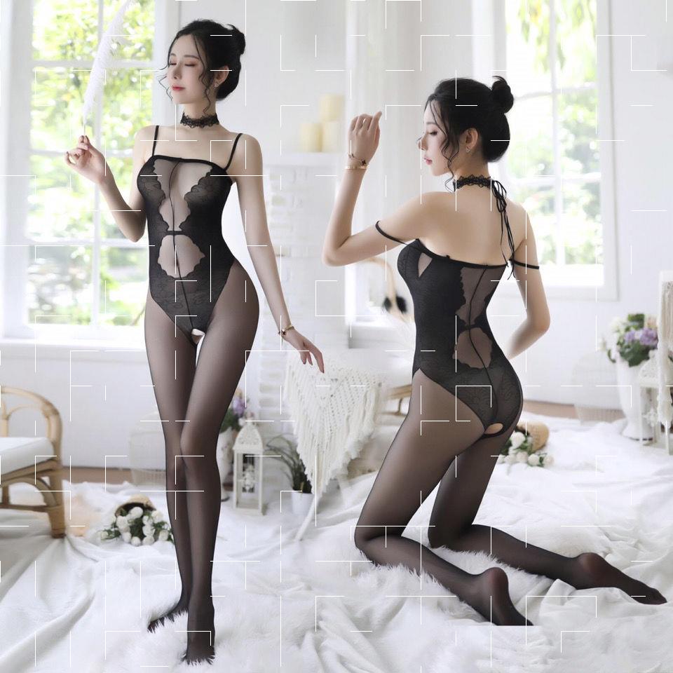 Sexy sexy black stockings lingerie underwear transparent large size open file free one-piece one-piece stockings fishnet stockings