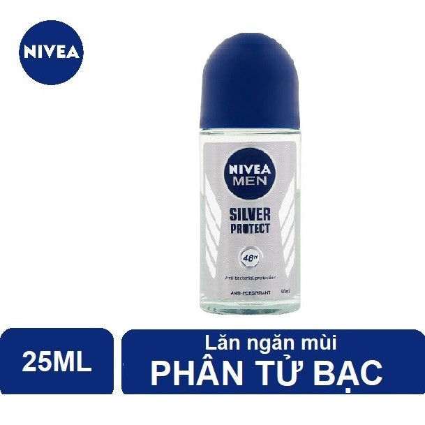 Lăn khử mùi Nivea Men Silver Protect Phân tử bạc chai 25ml
