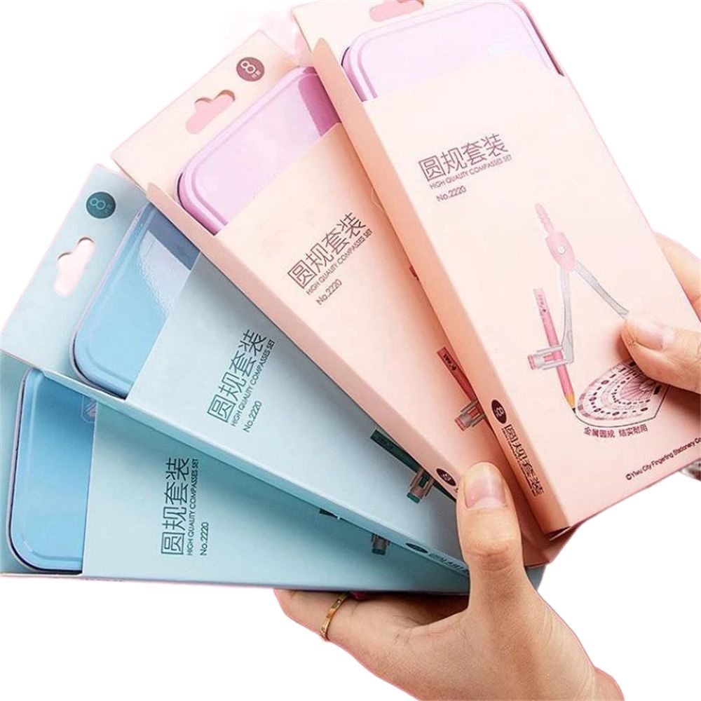 PEWANY Bộ Dụng Cụ Thước Compa Và Gôm Tẩy Hình Tam Giác Bằng Sắt Cho Học Sinh