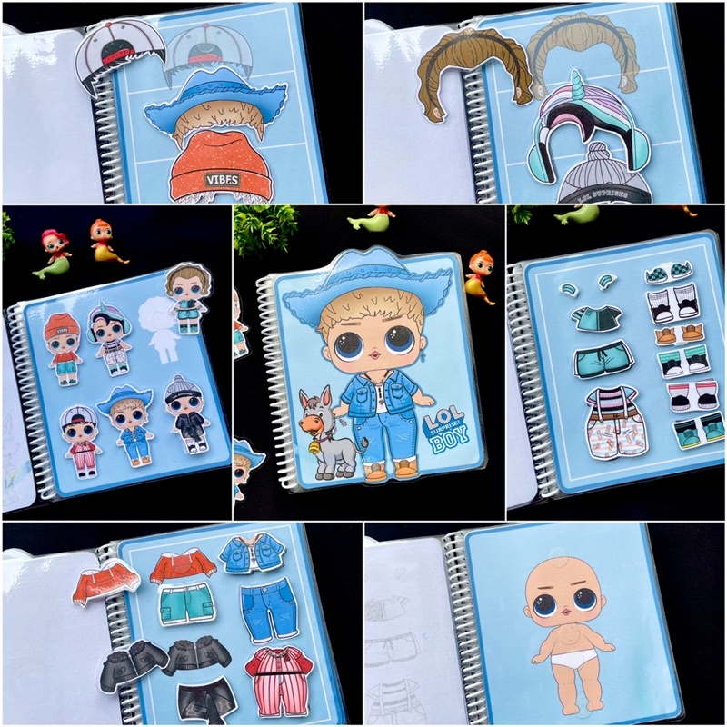 LOL BOY - học liệu bóc dán lol bjd 19 trang, học liệu thông minh vận động trí não, phát triển tư duy