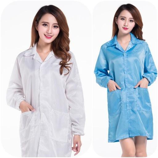 Áo dài phòng sạch chống tĩnh điện ESD, áo bảo hộ chất lượng - Hàng nhập khẩu Hàn Quốc