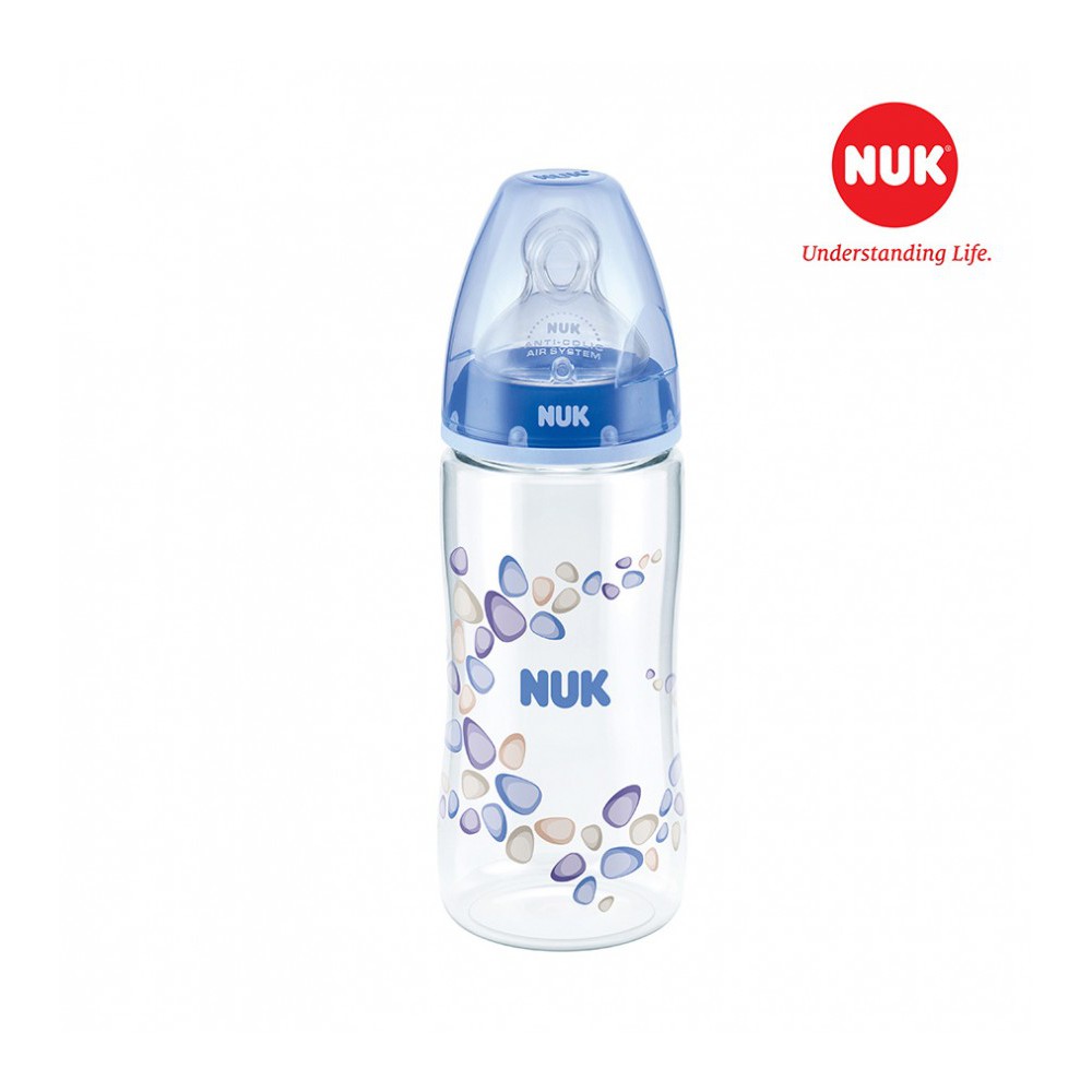 [Sản xuất tại Đức] Bình sữa Nuk PA 150-300ml núm ti Silicone size M