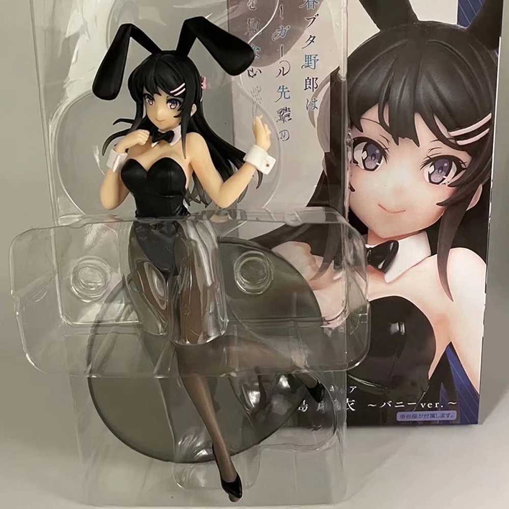 BERNARDO Japan Sakurajima Mai 20cm Bunny Girl Ver Action Figure Girls Figure Anime Mai Senpai PVC Doll Toys Model Doll Does Not Dream Of Bunny Girl