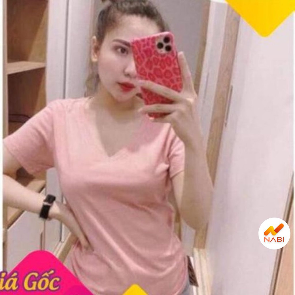 [Có video quay thật Áo thun nữ tay ngắn cổ tim đẹp hot 2020 AP01