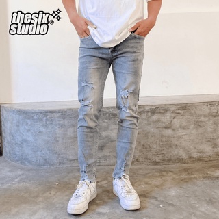 Quần jean nam rách - Jean co giãn - Form Slimfit - Thesix [#1979]