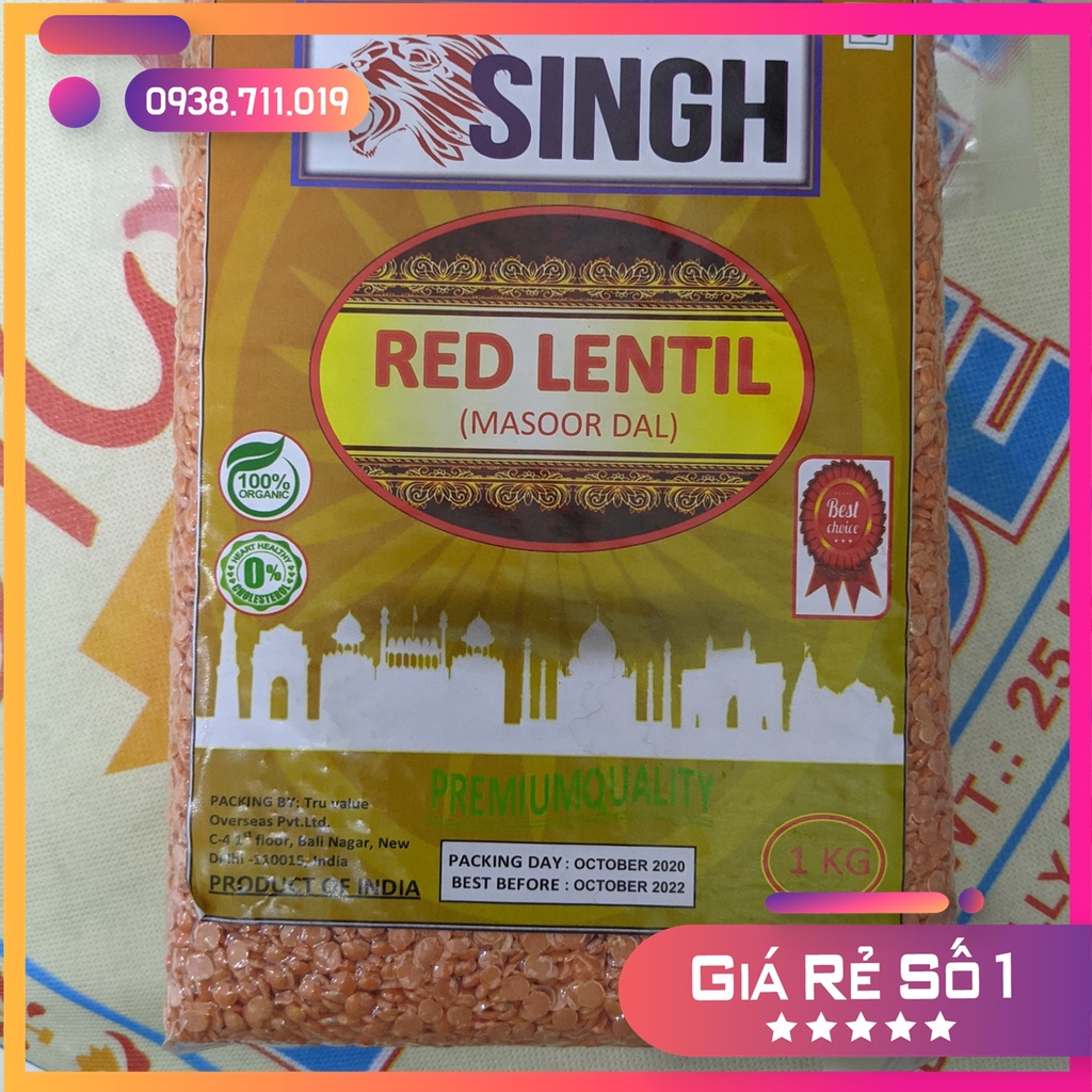 Đậu Lăng Đỏ Ấn Độ Red Lentil  1kg