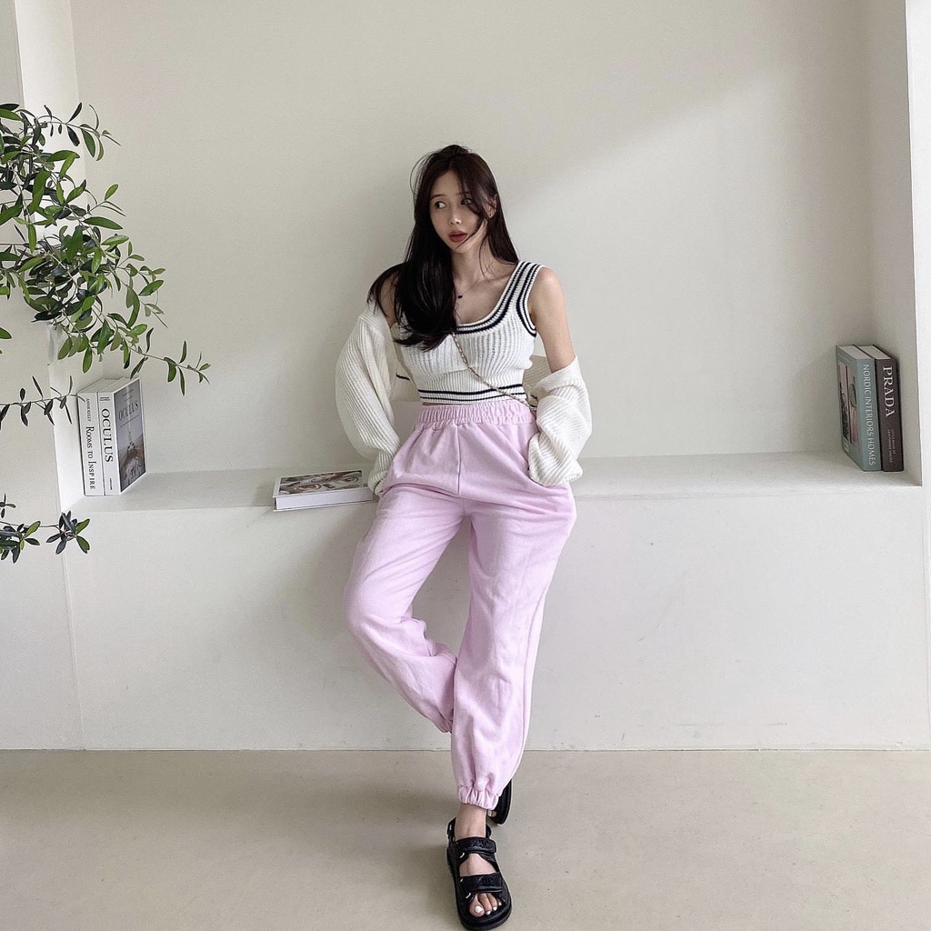 Set Áo Khoác Set Áo 2 Dây Áo Khoác Dệt Kim Set Áo Cadigan Kẻ Phối Áo Ba Lỗ Phong Cách Cá Tính Phù Hợp Đi Chơi Ak1381