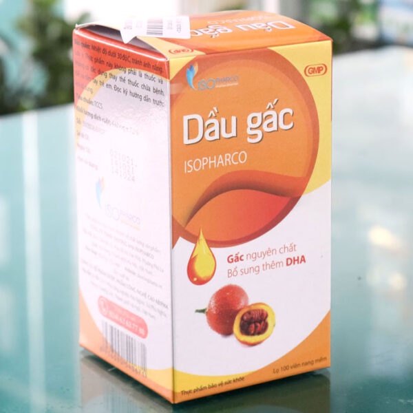 Dầu gấc Isopharco - Hỗ trợ giúp sáng mắt, ngăn ngừa lão hóa, nâng cao sức đề kháng, tăng cường thị lực ( Lọ 100 viên)
