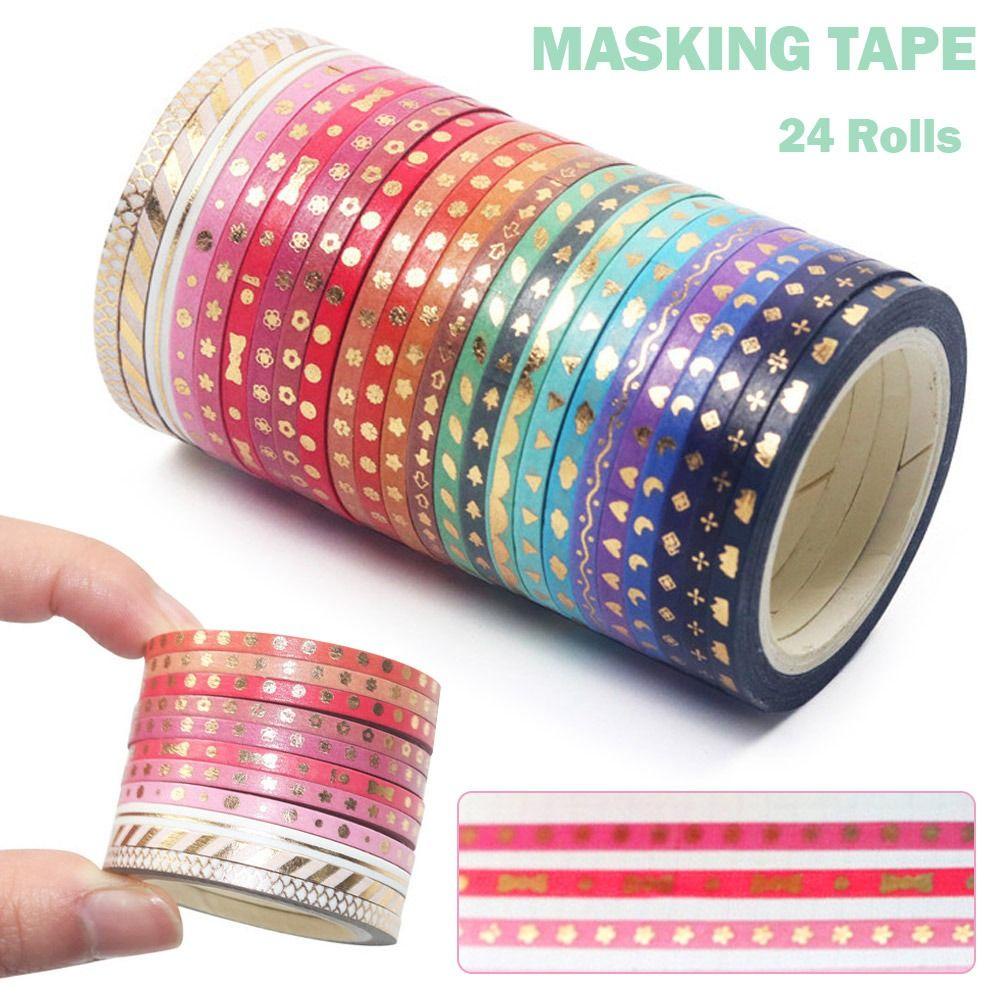 CHOOKEY Cuộn Băng Keo Dán Trang Trí Sổ Lưu Niệm 24 Cuộn