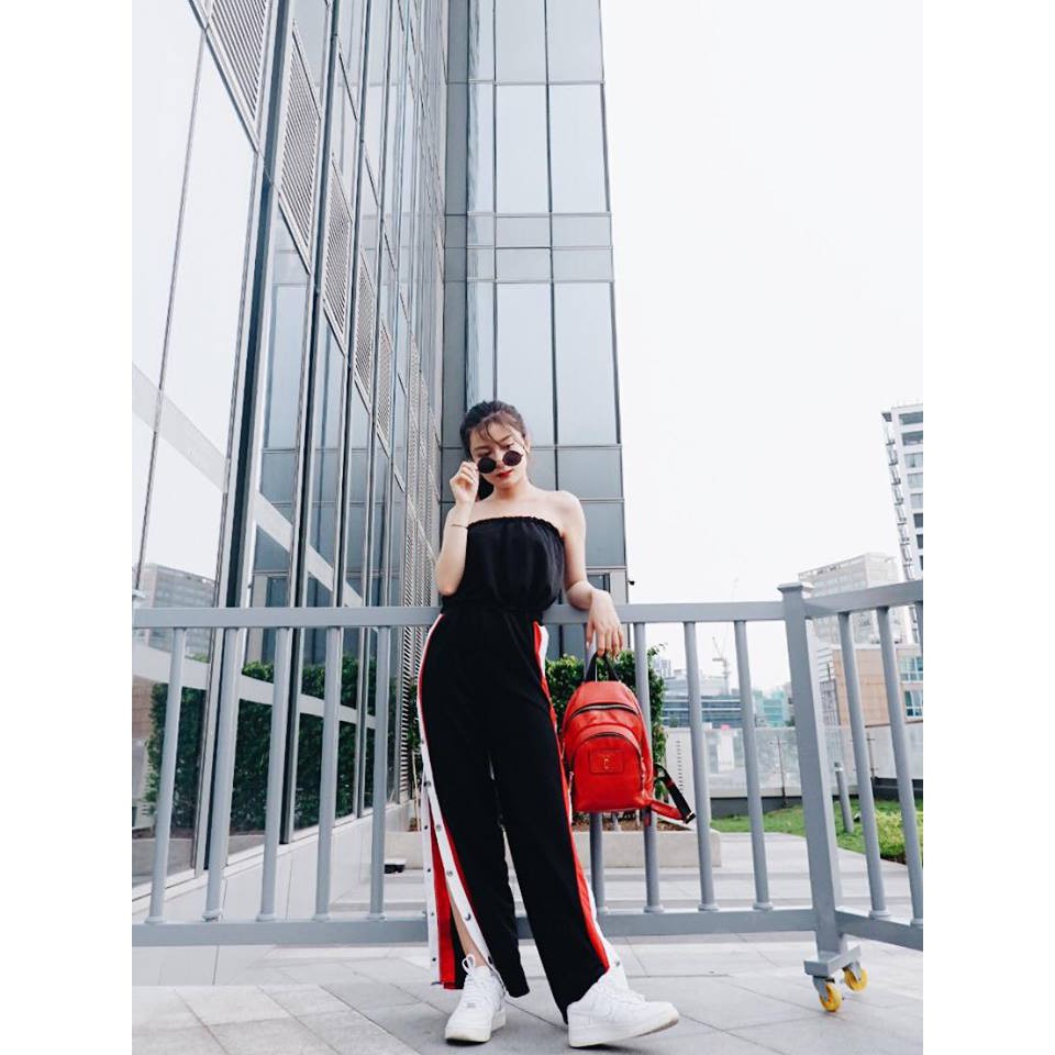 🌈🌈🌈 Jumpsuit kẻ sọc phối nút