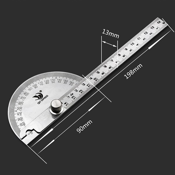 THƯỚC ĐO GÓC 180 ĐỘ STAINLESS ( 1 CÁI )