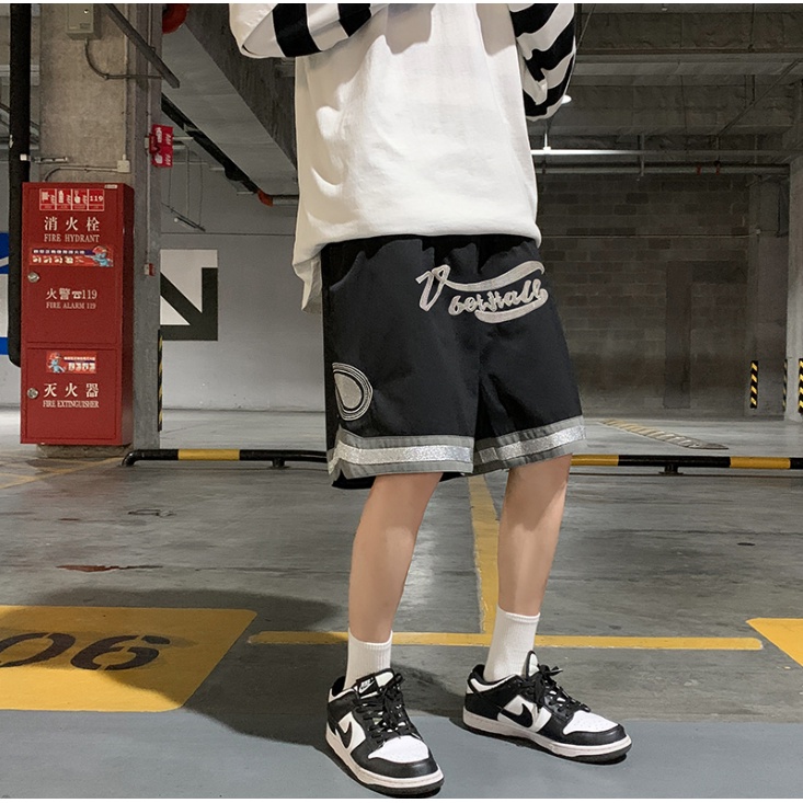 Quần Short Thể Thao Ống Rộng Màu Trơn Thời Trang Cho Nam