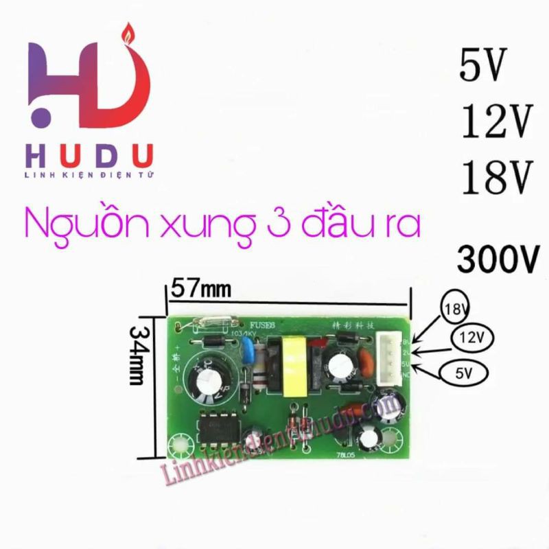 Nguồn Xung 3 Đầu Ra