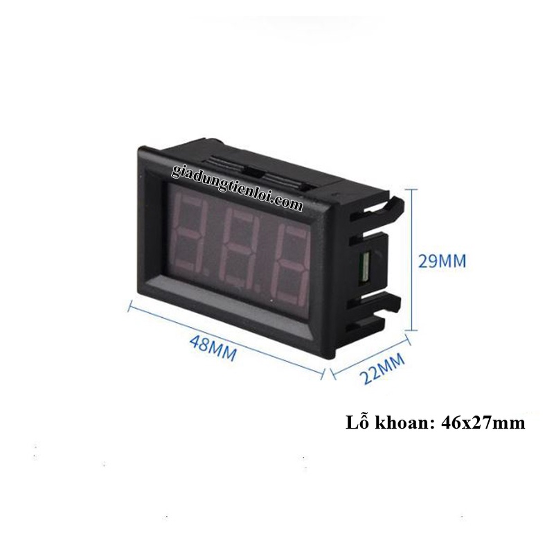 Đồng hồ led MAX30V - đo vôn DC tối đa 30V 48x29mm