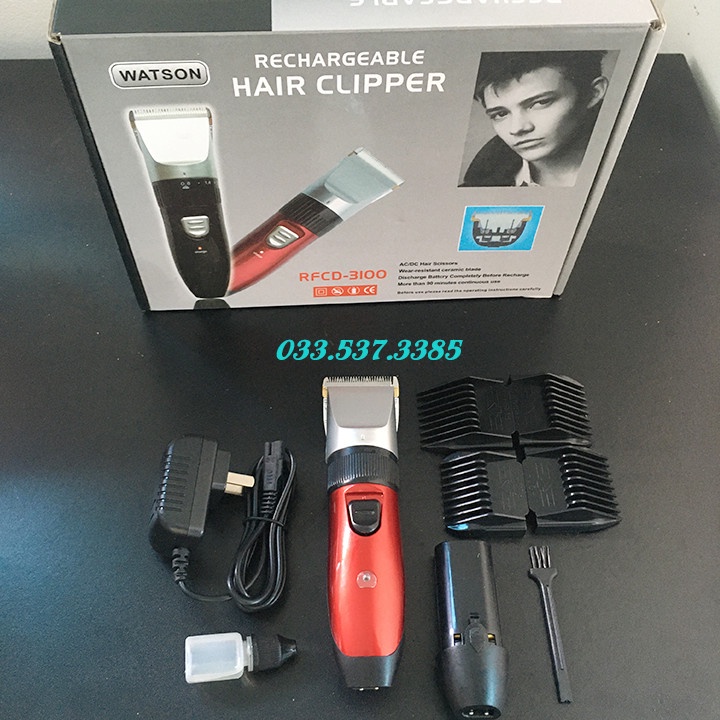 Tông đơ cắt tóc pin rời, tông đơ cắt tóc có dây RFCD 3100 chất lượng cao, công suất 15W