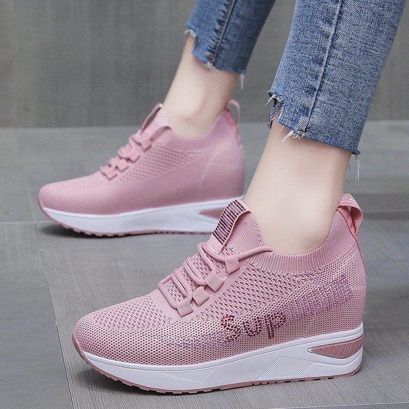 Giầy thời trang nữ thoáng khí độn nâng chiều cao 6cm cực nhẹ và êm hàng nhập cao cấp + Kèm Ảnh Thật
