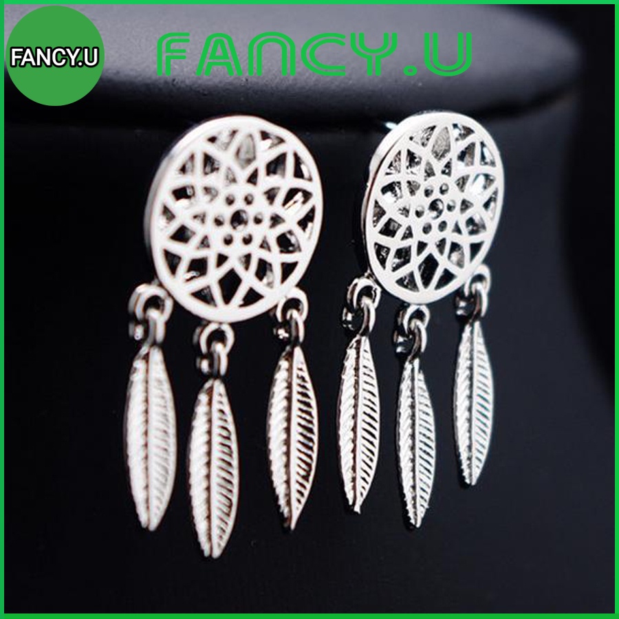Bông Tai Khuyên Tai Dreamcatcher Vòng Bắt Giấc Mơ Độc Đáo Thời Trang Dễ Thương 2 Màu Bạc Vàng Cá Tính Ấn Tượng KT-59