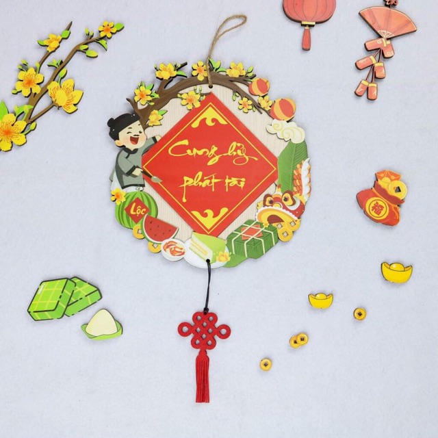 Biển gỗ trang trí cửa, treo tường, decor trang trí tết