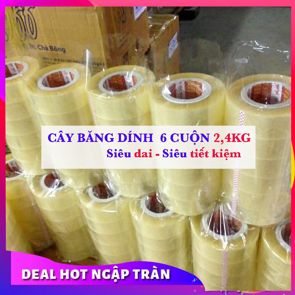 HÀNG LOẠI 1⚡️CÂY BĂNG DÍNH ĐÓNG HÀNG 6 CUỘN 3KG SIÊU TIẾT KIỆM