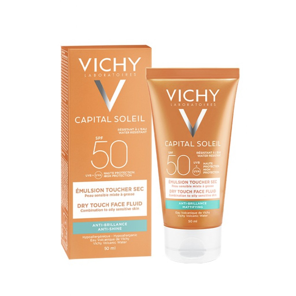 Kem Chống Nắng Không Gây Nhờn Rít Không Màu SPF50 Vichy Capital Soleil 50ml