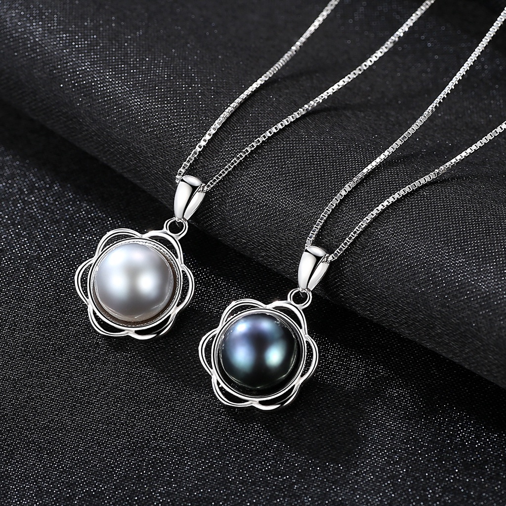 Dây Chuyền Bạc Nữ S925 Đính Hạt Ngọc Trai Đen Nuôi Tự Nhiên M1464 - Bảo Ngọc Jewelry