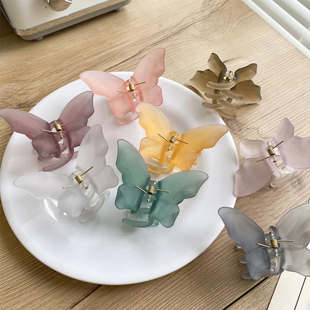 TWINKLE Kẹp Càng Cua Hình Bướm Bằng Nhựa Trong Suốt Lấp Lánh Thời Trang Cho Nữ