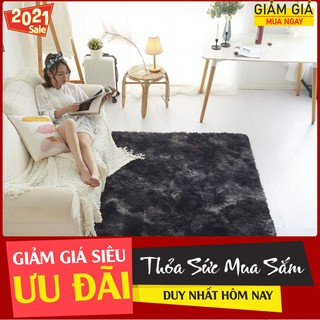 [Thảm lông]Thảm Lông Loang Cao Cấp 1m6x2m,màu mới 2020-đen loang
