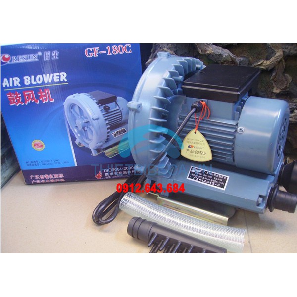 Máy sủi bể hải sản cánh quạt Resun GF 180. Máy sủi oxy 180W chuyên dùng cho thủy hải sản